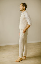 Linen Trousers Waistcoat Set