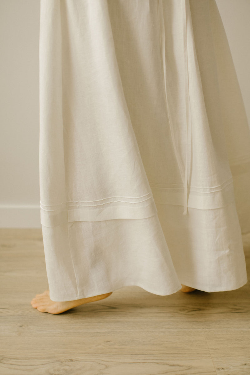 Linen Goddess Wedding Dress