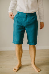 Linen Shorts Waistcoat Set For Men