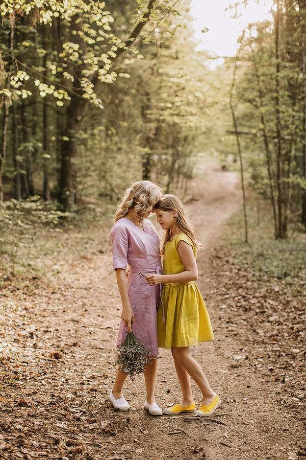 Linen wrap around dress