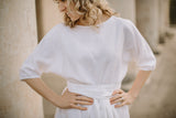 Linen boho wedding dress