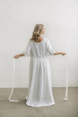 Linen boho wedding dress