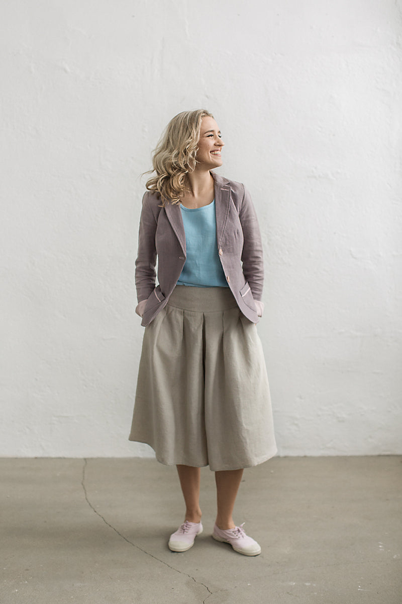 Linen wide leg pants