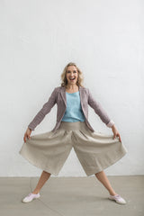 Linen wide leg pants