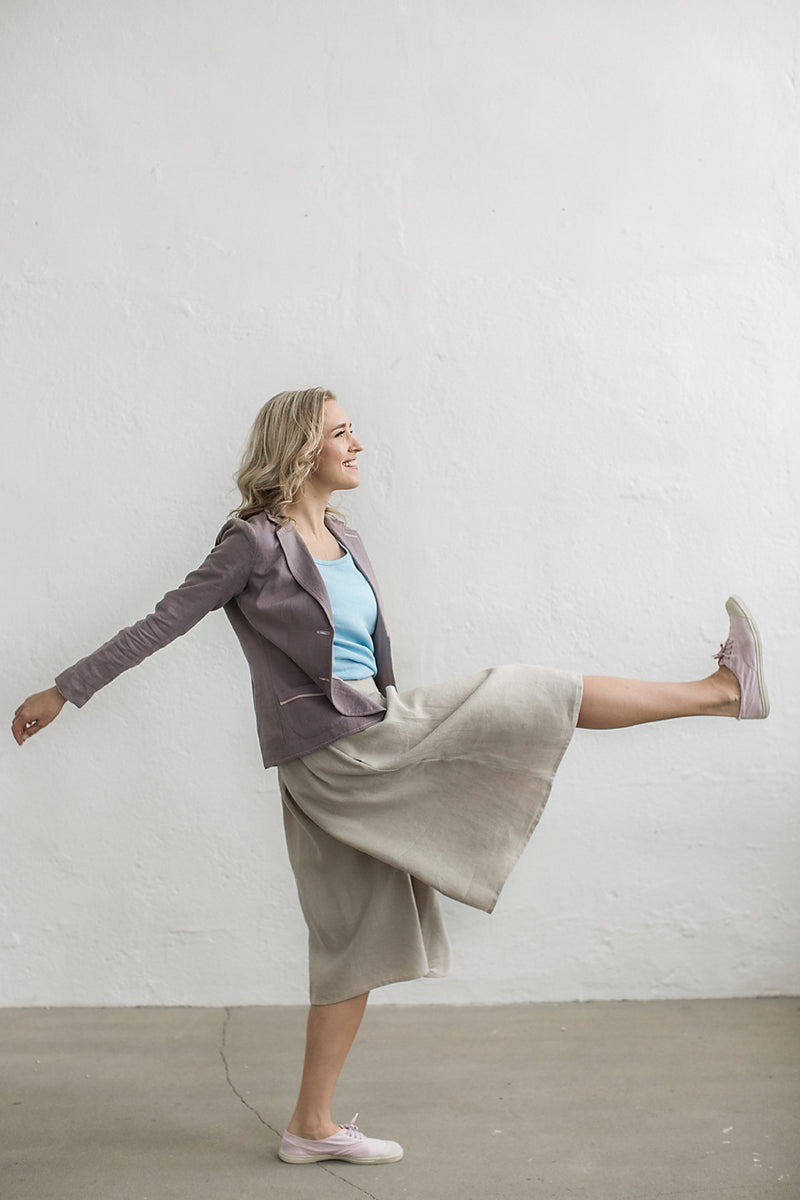 Linen wide leg pants