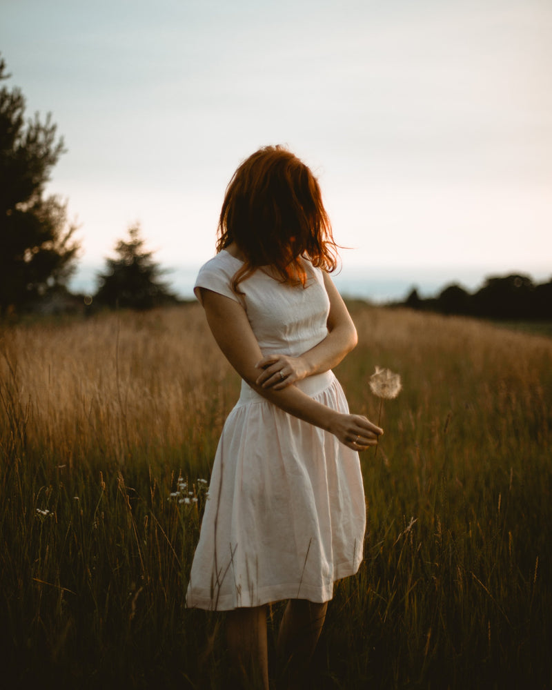 Linen romantic dress